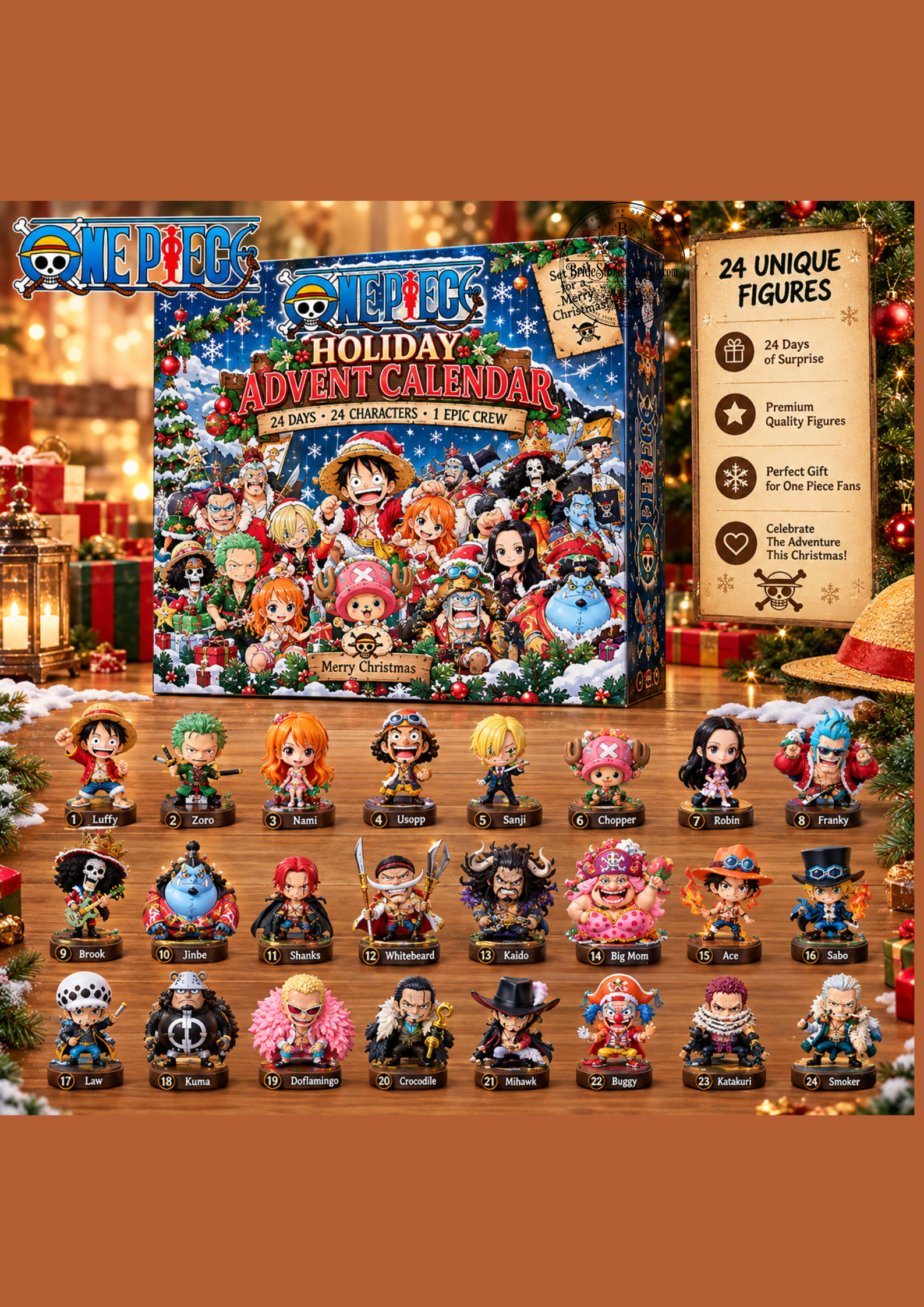 One Piece Holiday Advent Calendar – 24 Days of Christmas Character Figures