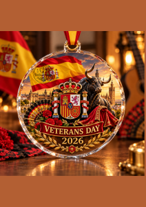 Spanish Bull Christmas Ornament – Spain Flag Heritage Holiday Decoration 1 Spanish Bull Christmas Ornament – Spain Flag Heritage Holiday Decoration