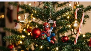 Spider-Man Christmas Acrylic Keychain Ornament