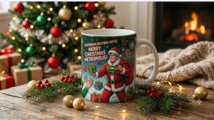 Superhero Santa Delivers Metropolis – The Official Holiday Blend Mug